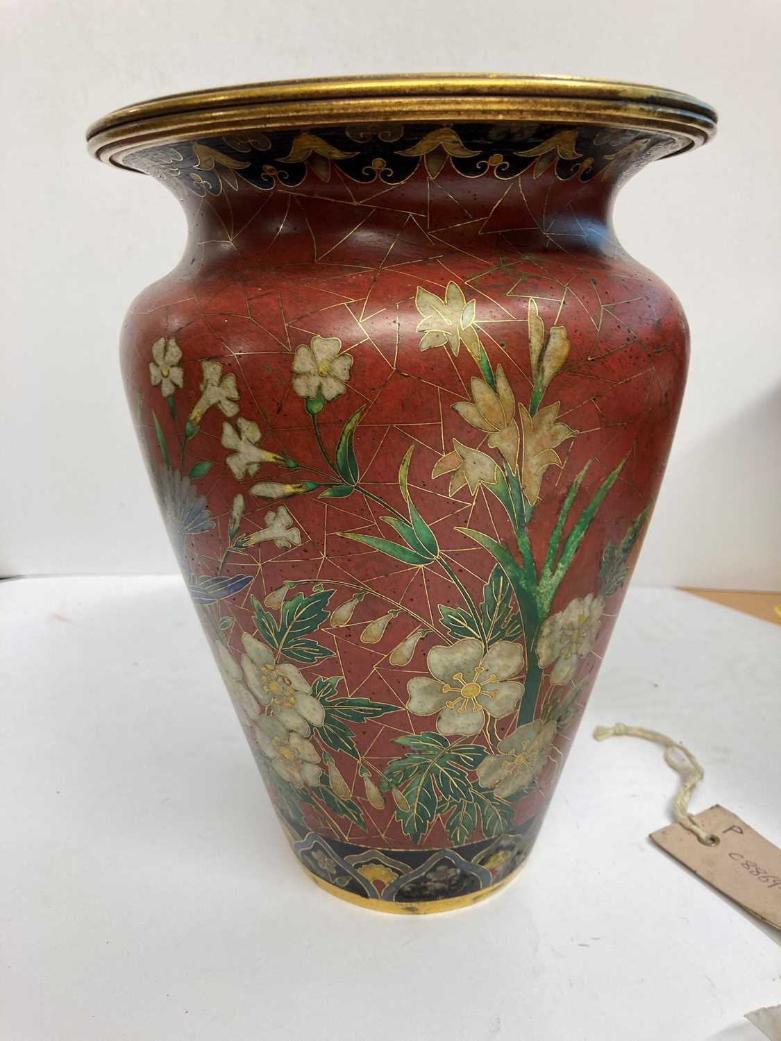 A Japanese cloisonné vase, - Image 13 of 20