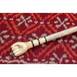 A whalebone walking stick,