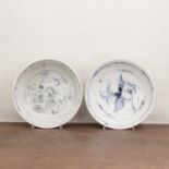 Two Vietnamese 'Hoi An Hoard' blue and white plates,