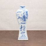 A Chinese blue and white square vase,