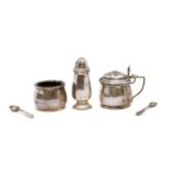 A silver cruet set