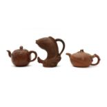 Three Chinese Yixing zisha teapots,