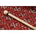 A whalebone walking stick,