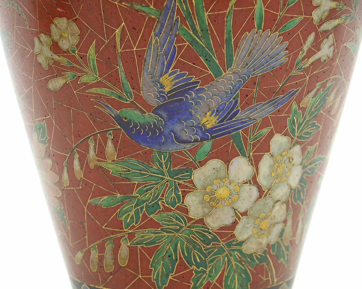 A Japanese cloisonné vase, - Image 6 of 20