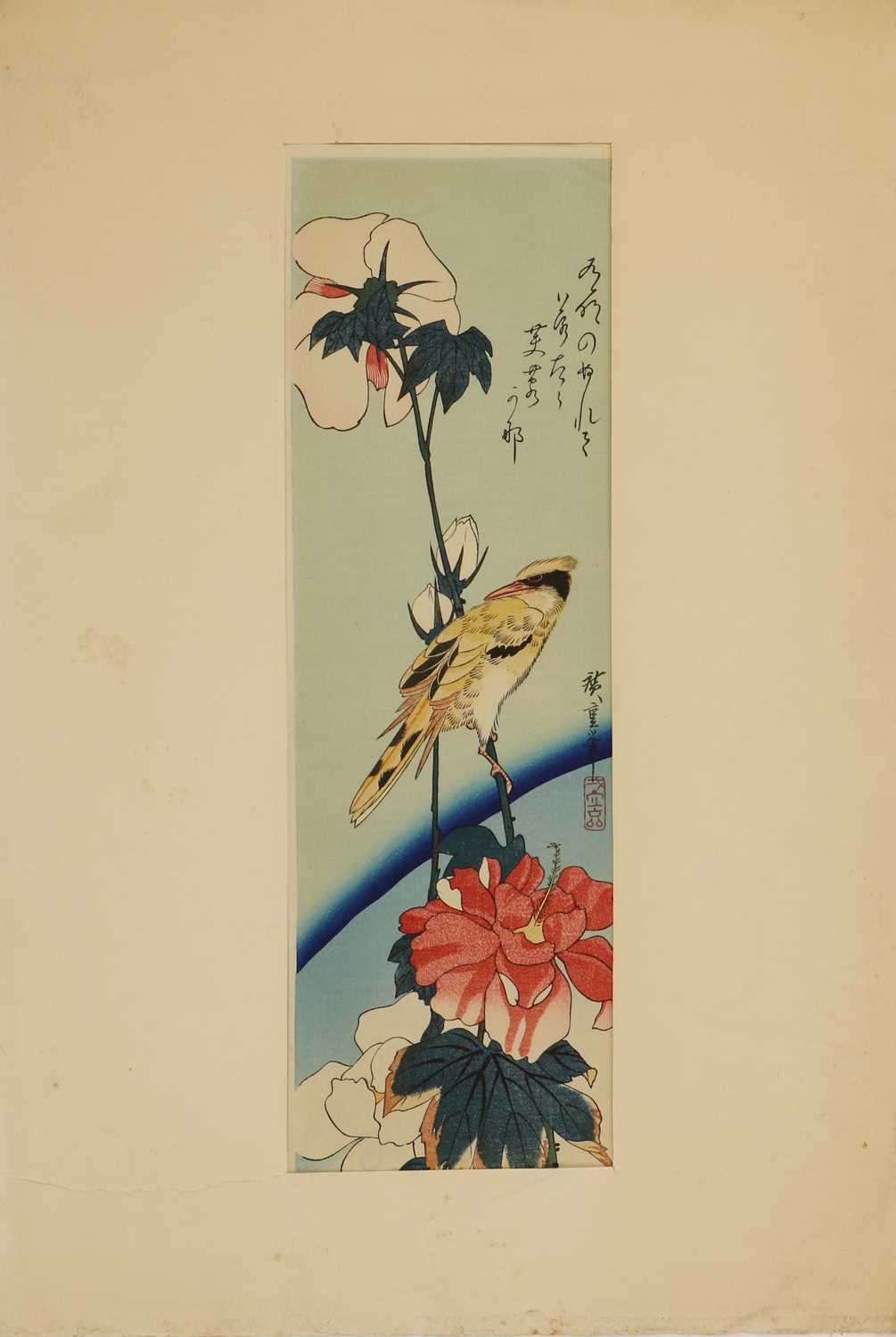 Three Japanese woodblock prints, - Image 5 of 40