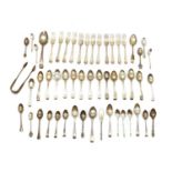 A collection of silver flatware