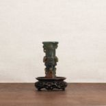 A Chinese hardstone gu vase,