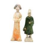 Two Chinese pottery figures,