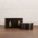 A Chinese gilt-lacquered tea caddy,