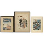 A group of three Japanese prints,