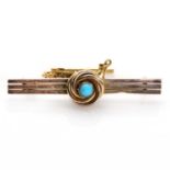A turquoise bar brooch,