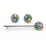 An Arts and Crafts floral bar brooch attributed to Bernard Instone,