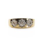 A three stone diamond ring,