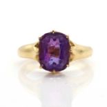 A single stone amethyst ring, by Mrs Newman,