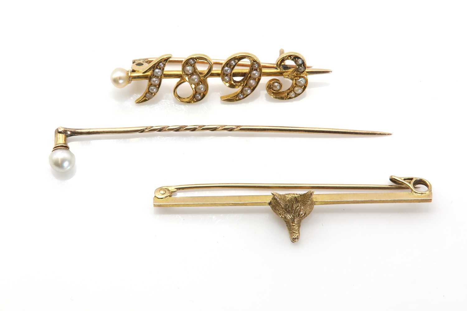 A late Victorian 1893 pin style brooch,