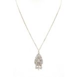 An Art Deco diamond set pendant drop, c.1920,