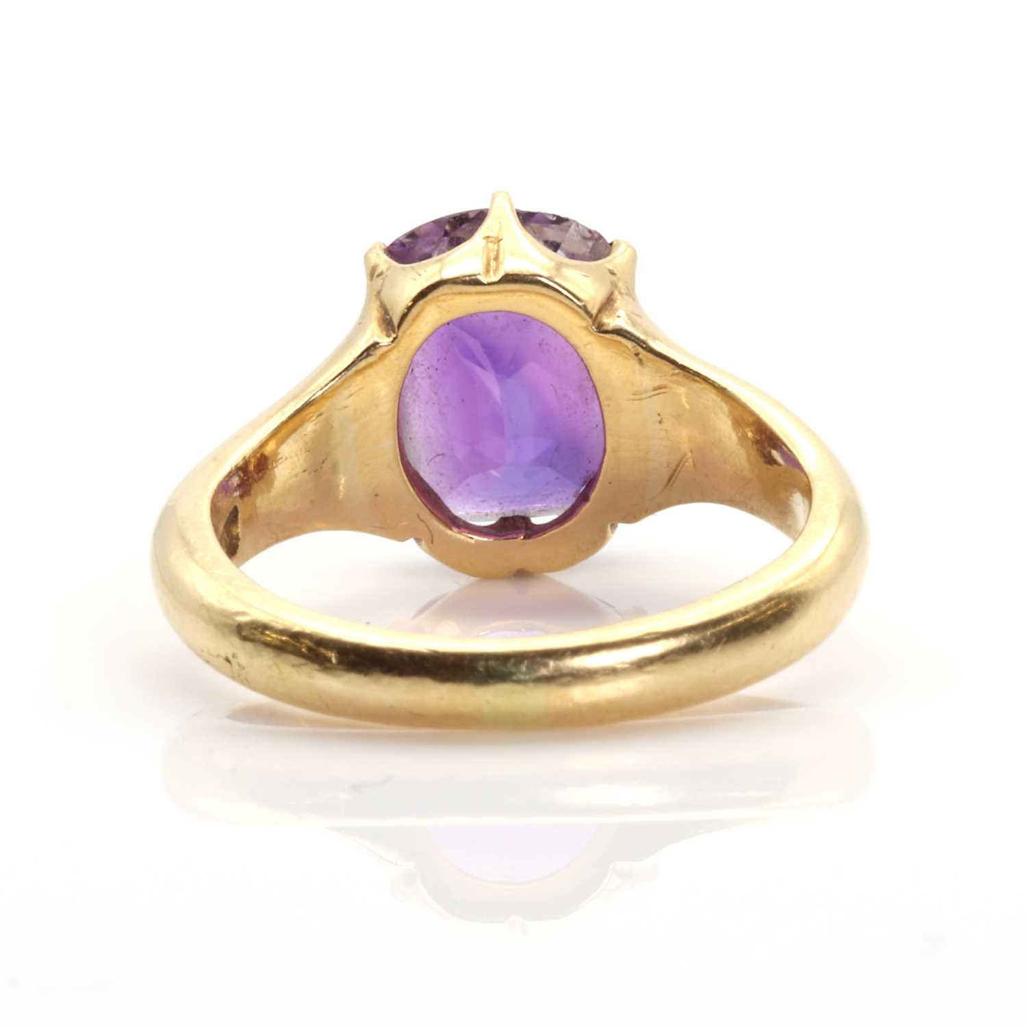 A single stone amethyst ring, by Mrs Newman, - Image 3 of 3