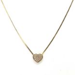 An Italian diamond set heart shaped necklace,