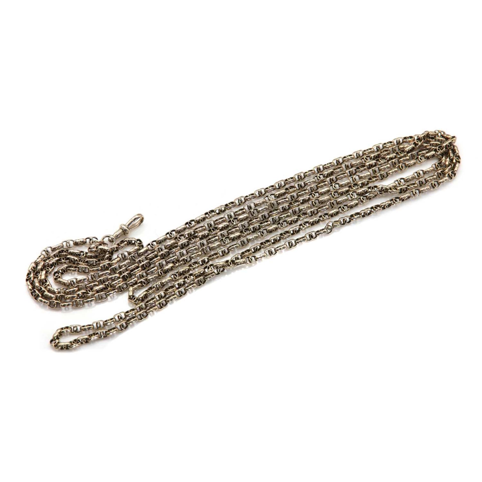 A late Victorian fancy guard chain, - Image 2 of 2