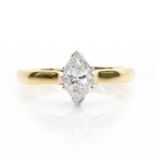 A single stone marquise cut diamond ring,
