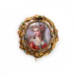 A miniature portrait of a woman,