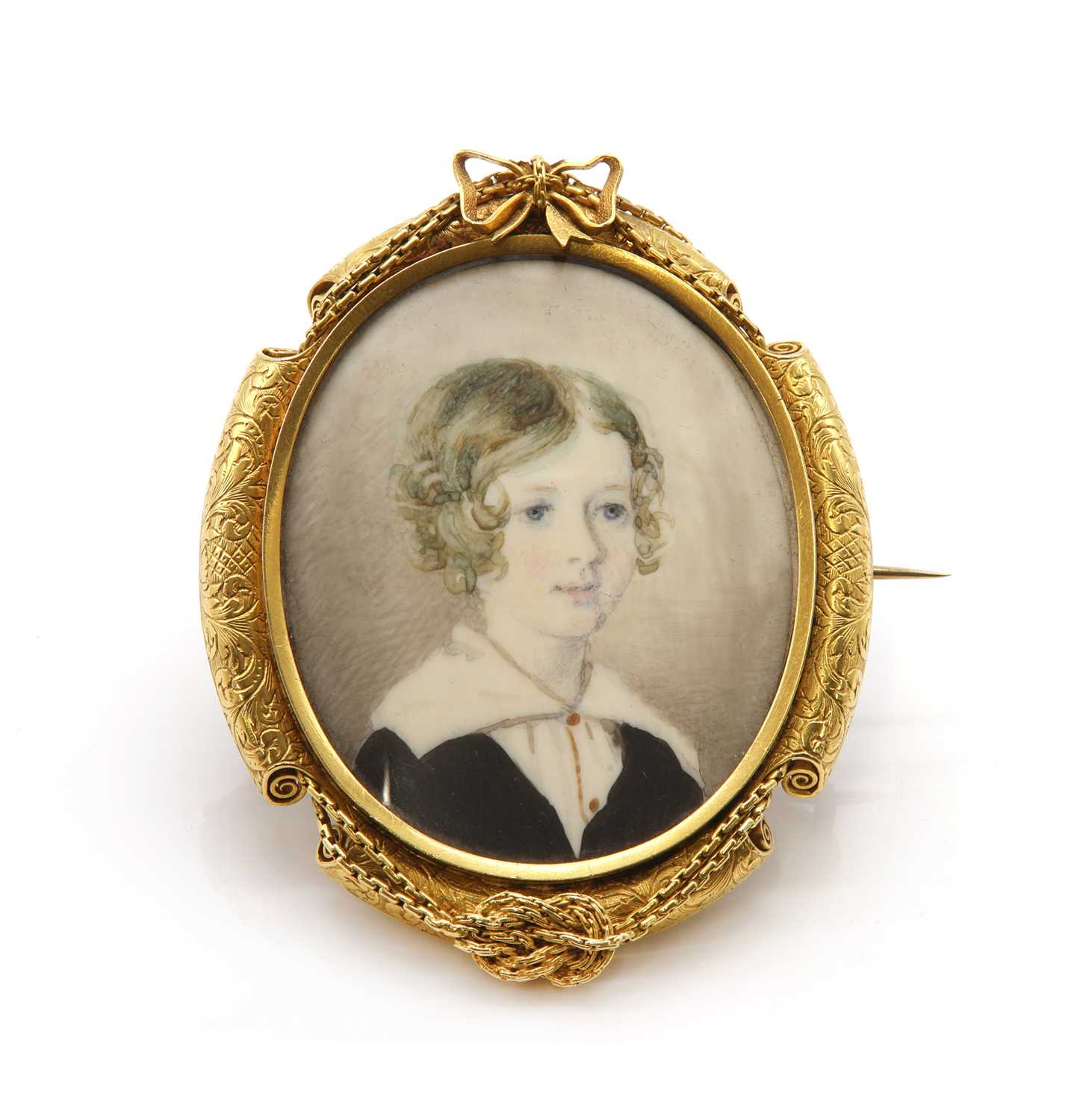 A Victorian painted portrait miniature,