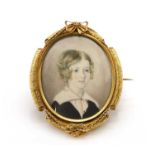 A Victorian painted portrait miniature,