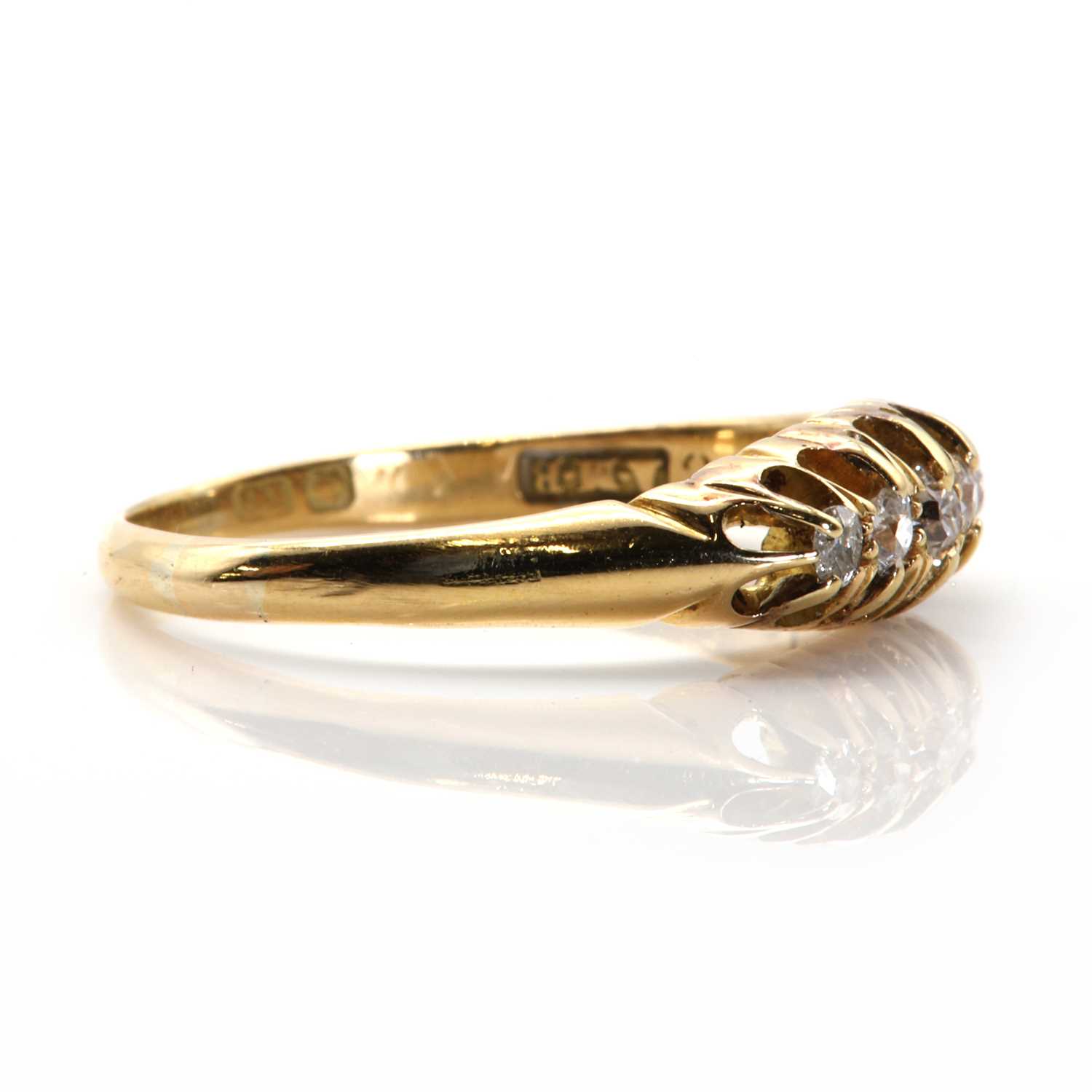 An 18ct gold five stone diamond ring, - Image 2 of 3
