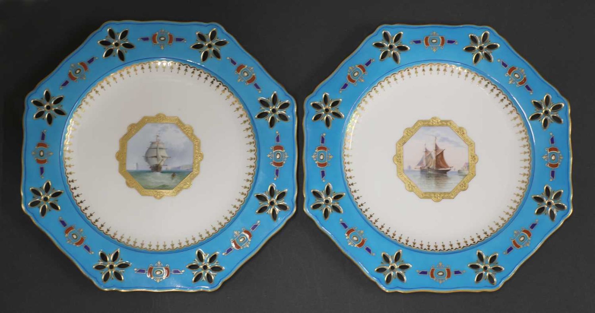 A pair of Minton porcelain plates,