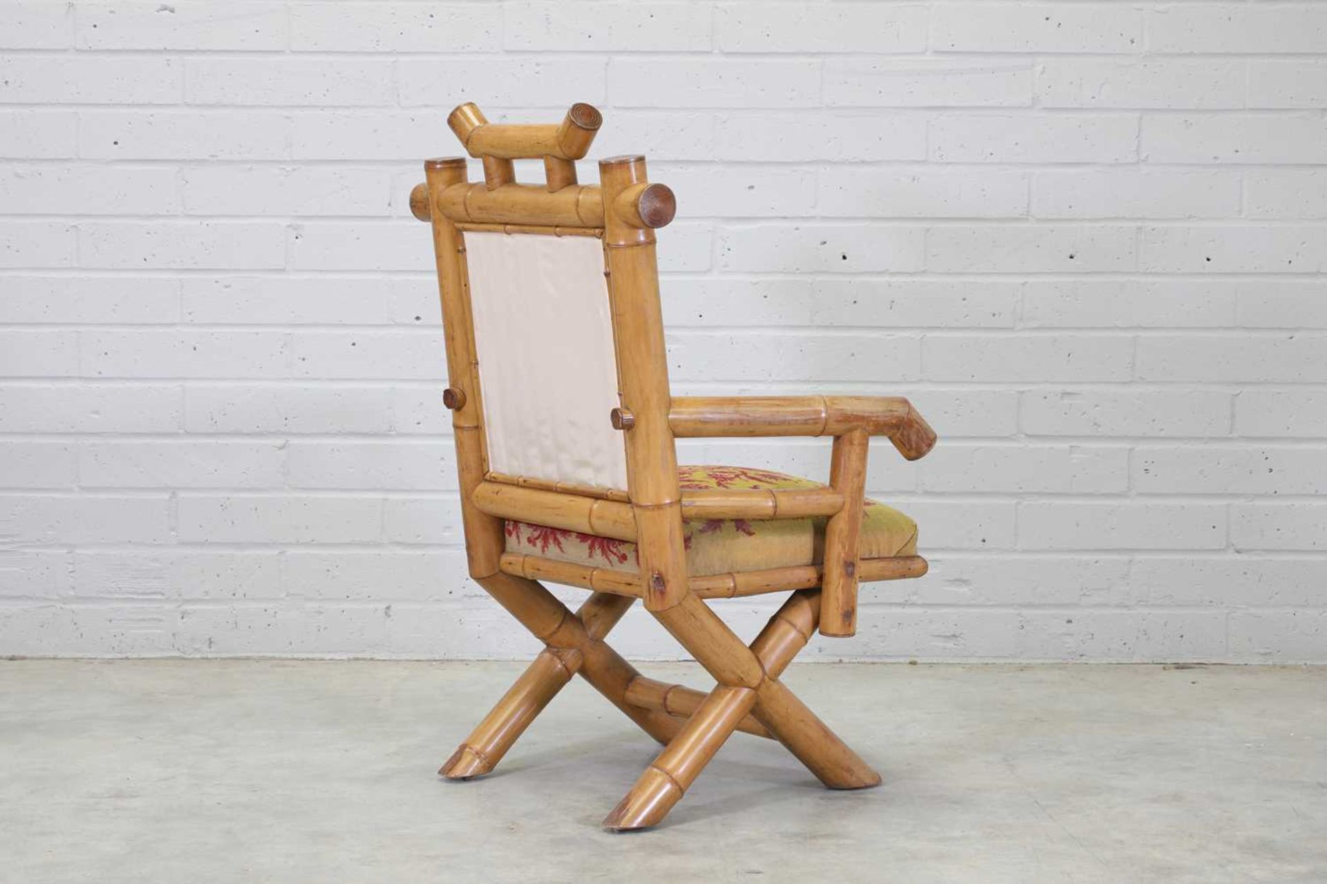 A French bamboo armchair, - Image 3 of 10