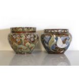 Two Doulton Lambeth stoneware jardinières,