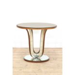 An Art Deco mirrored glass occasional table,