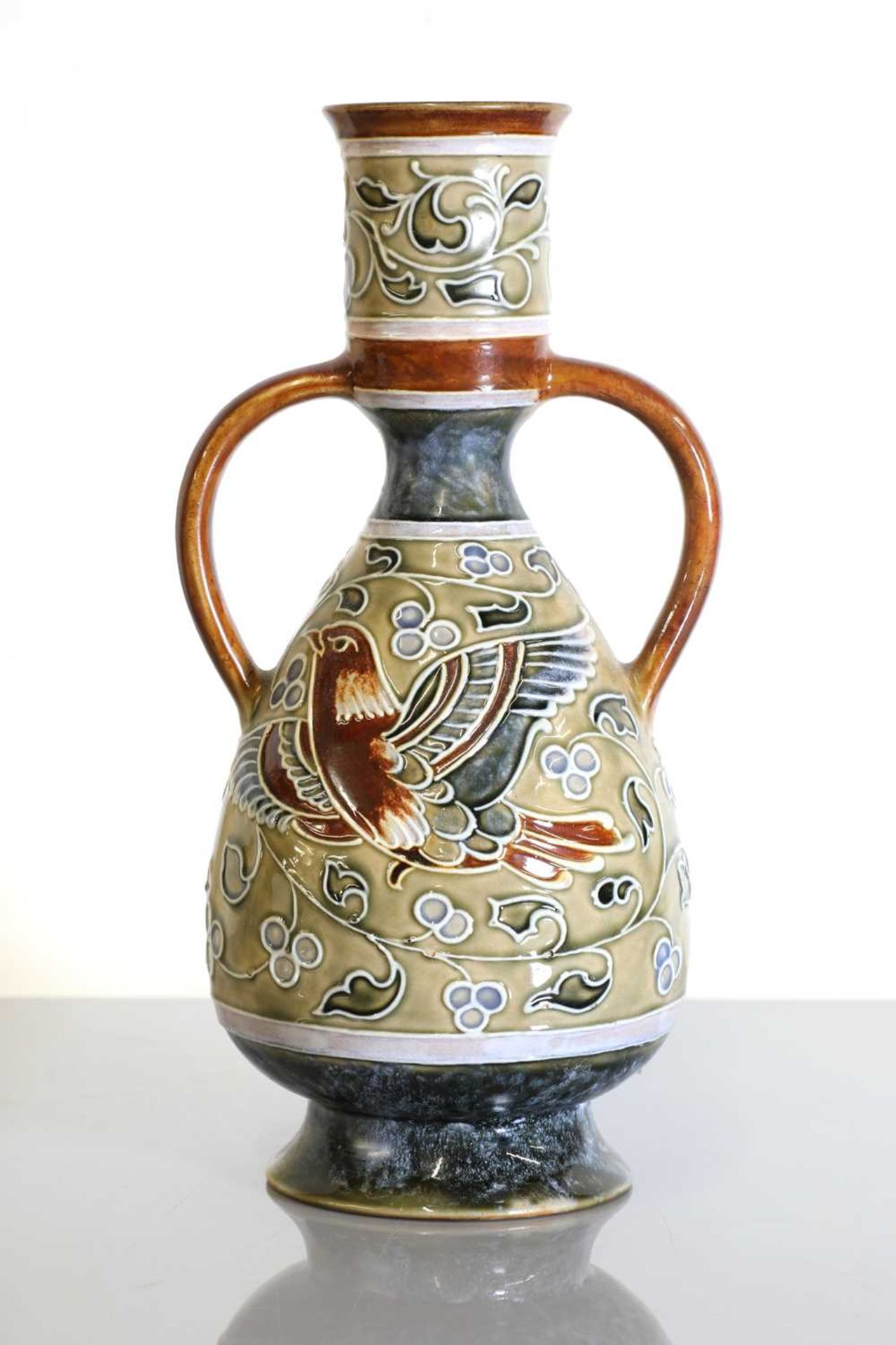 A Royal Doulton stoneware twin-handled vase, - Image 3 of 4