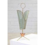 A brass and copper umbrella stand,