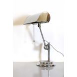 A chromed table lamp,