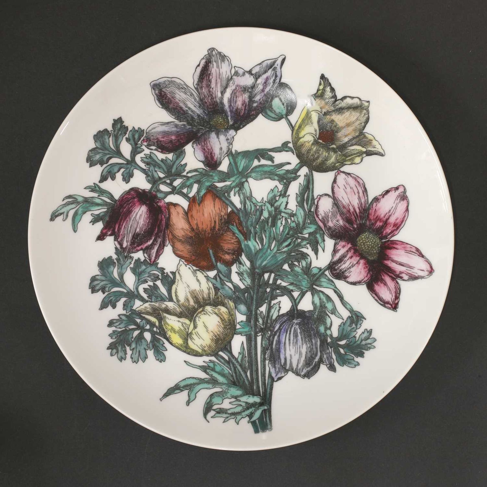 A set of eight Italian Fornasetti 'Fiori' porcelain plates, - Image 8 of 10