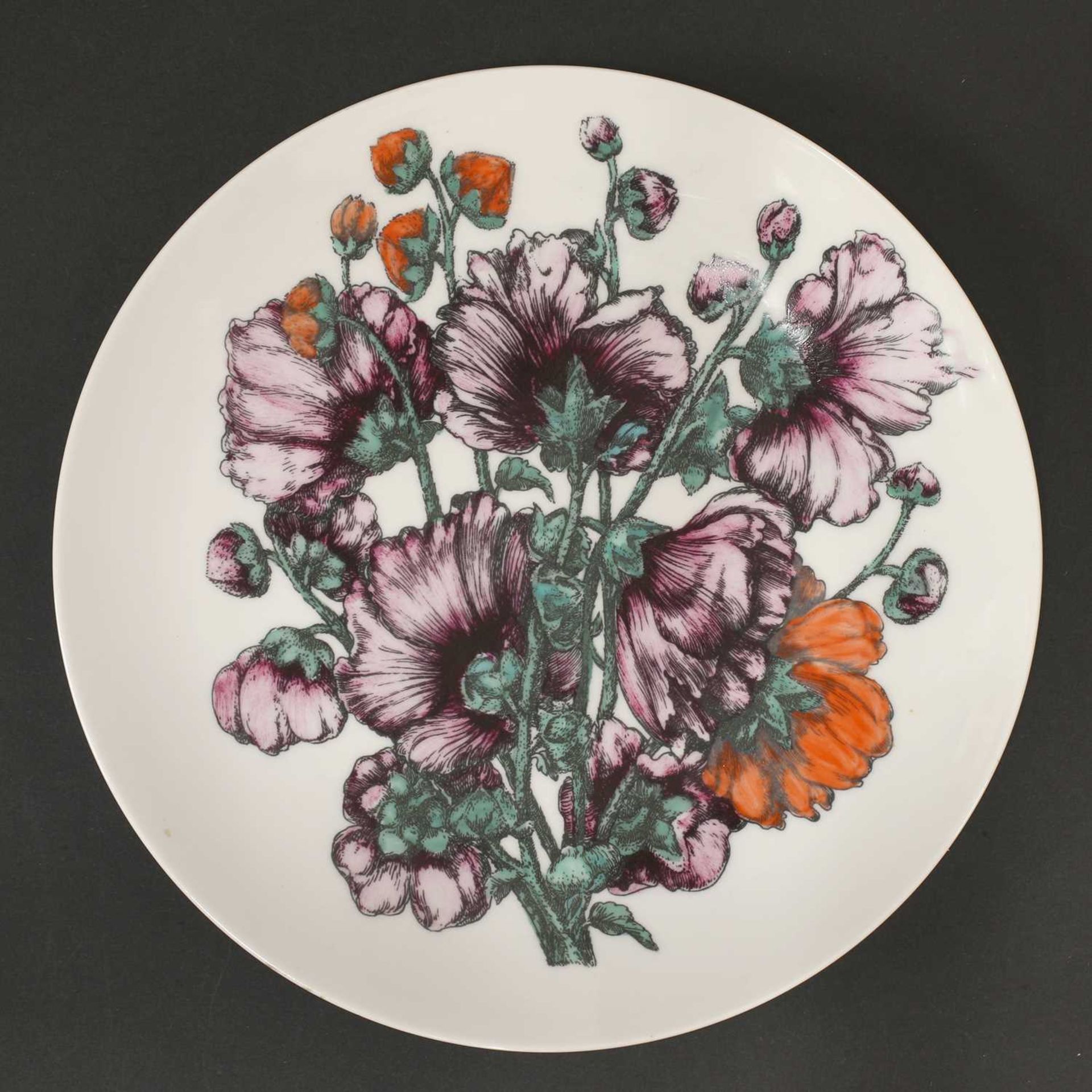 A set of eight Italian Fornasetti 'Fiori' porcelain plates, - Image 3 of 10