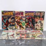A group of seven Marvel Daredevil comic books,