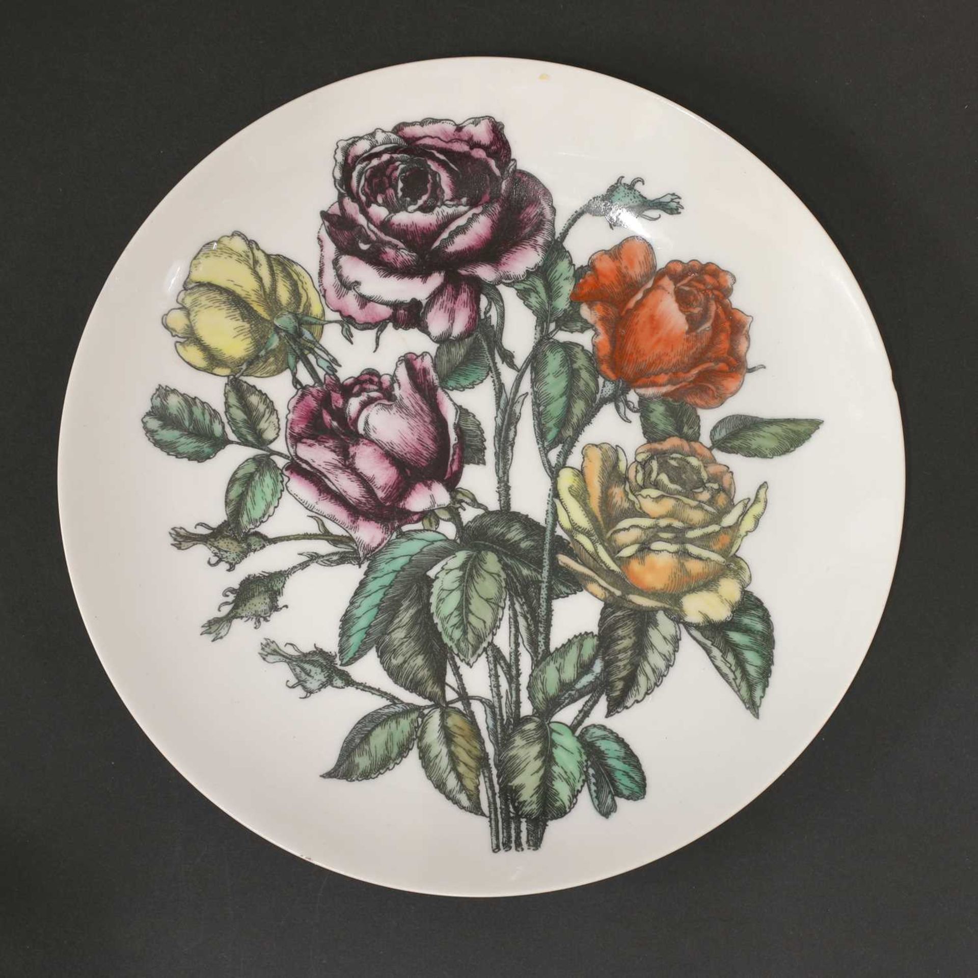 A set of eight Italian Fornasetti 'Fiori' porcelain plates, - Image 7 of 10