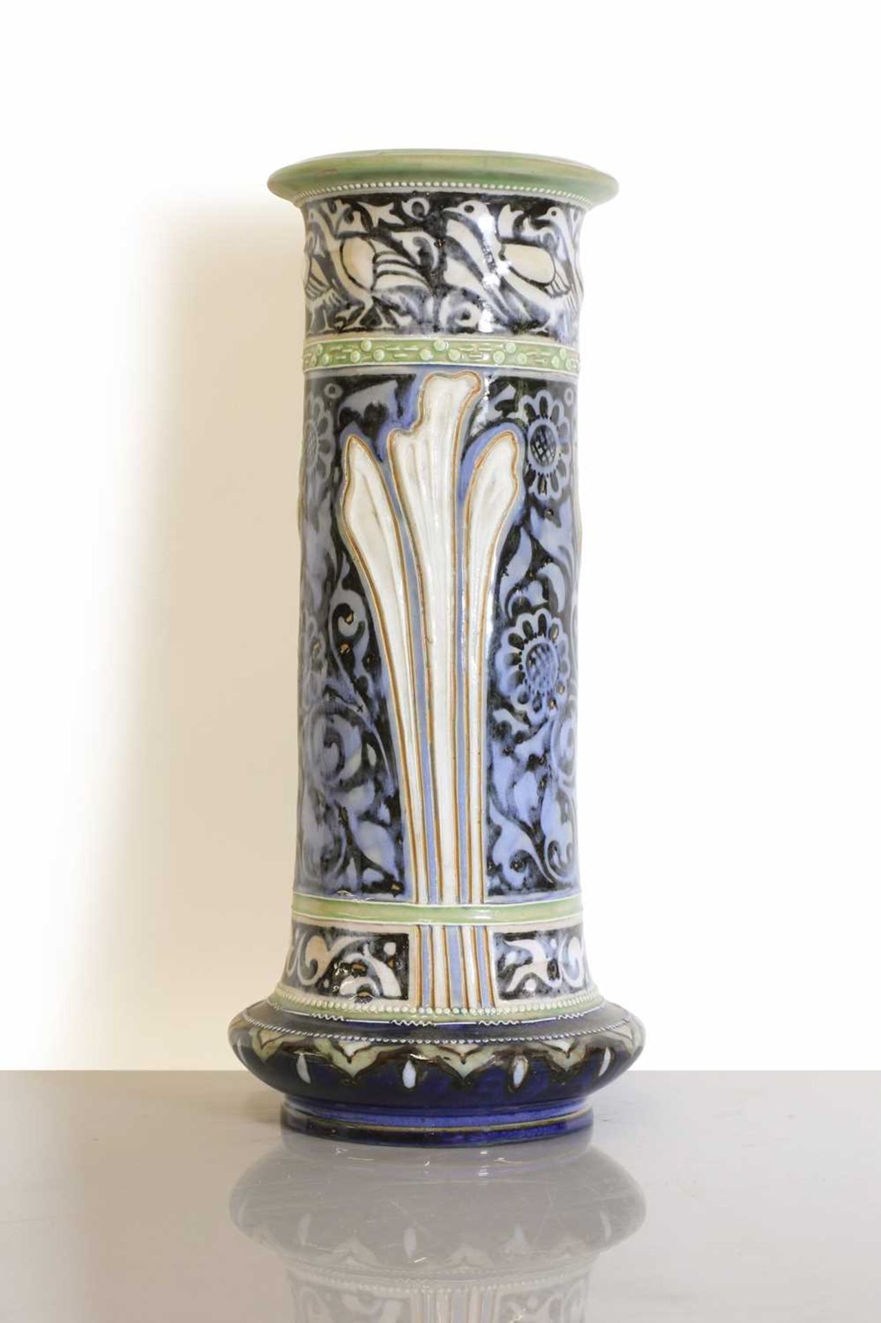A Royal Doulton stoneware tall vase,