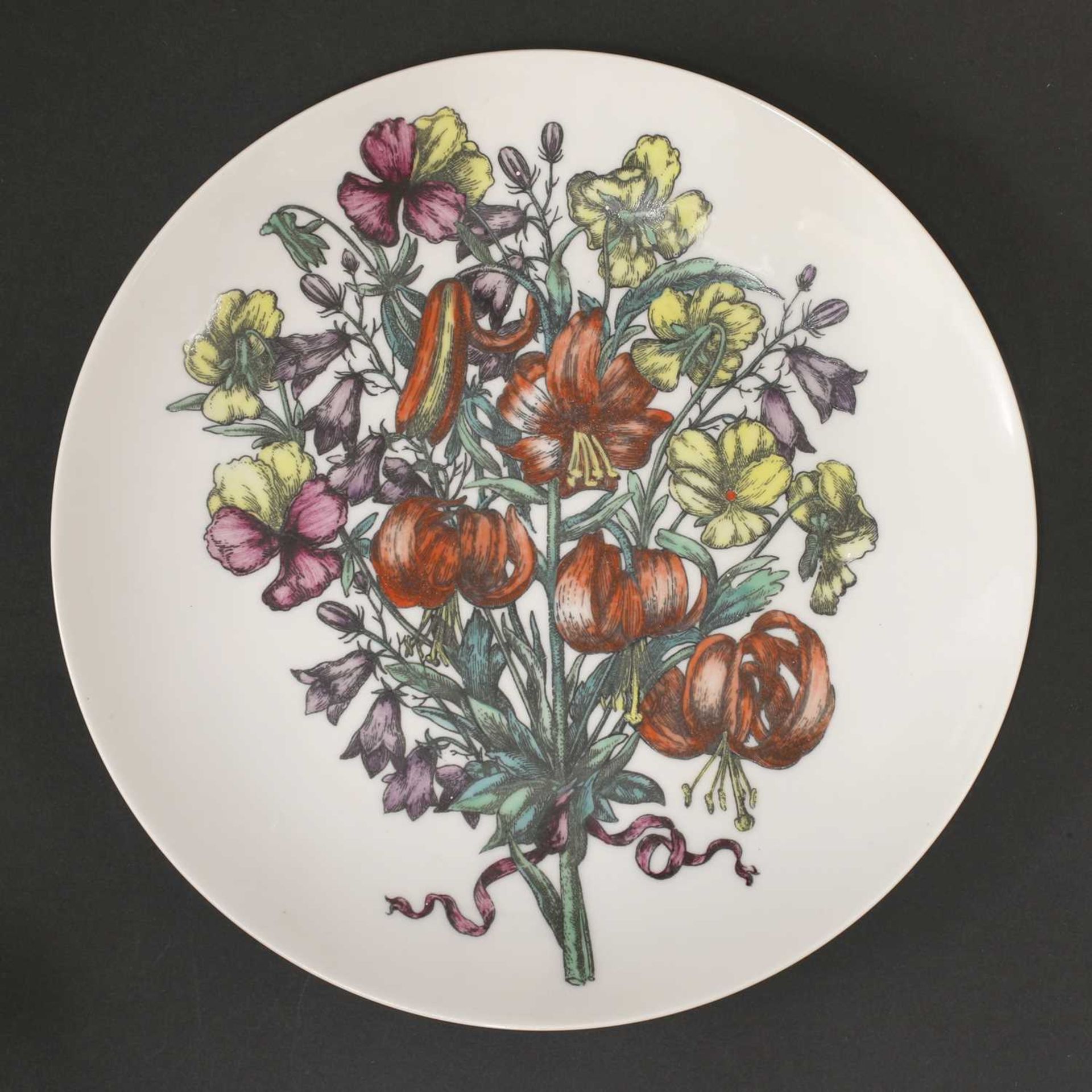 A set of eight Italian Fornasetti 'Fiori' porcelain plates, - Image 5 of 10