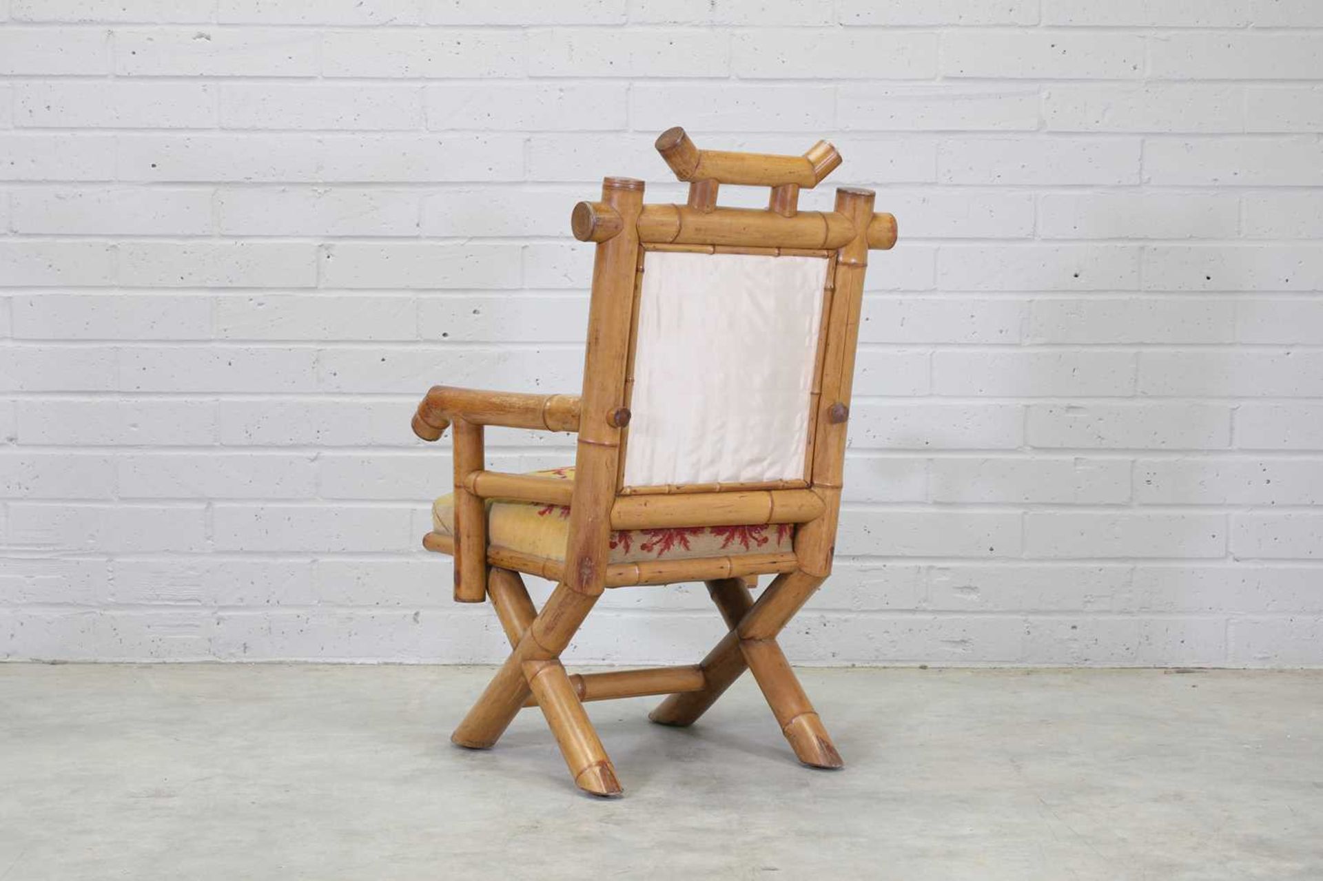 A French bamboo armchair, - Image 2 of 10