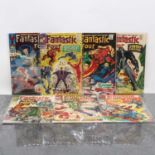 A group of seven Marvel Fantastic Four comic books,