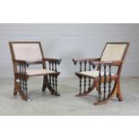 A pair of walnut chairs,