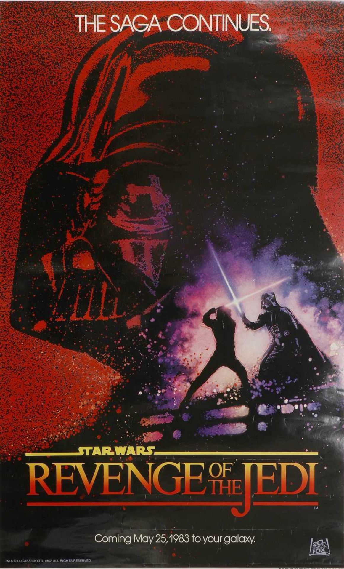 A Star Wars 'Revenge of the Jedi' film poster,