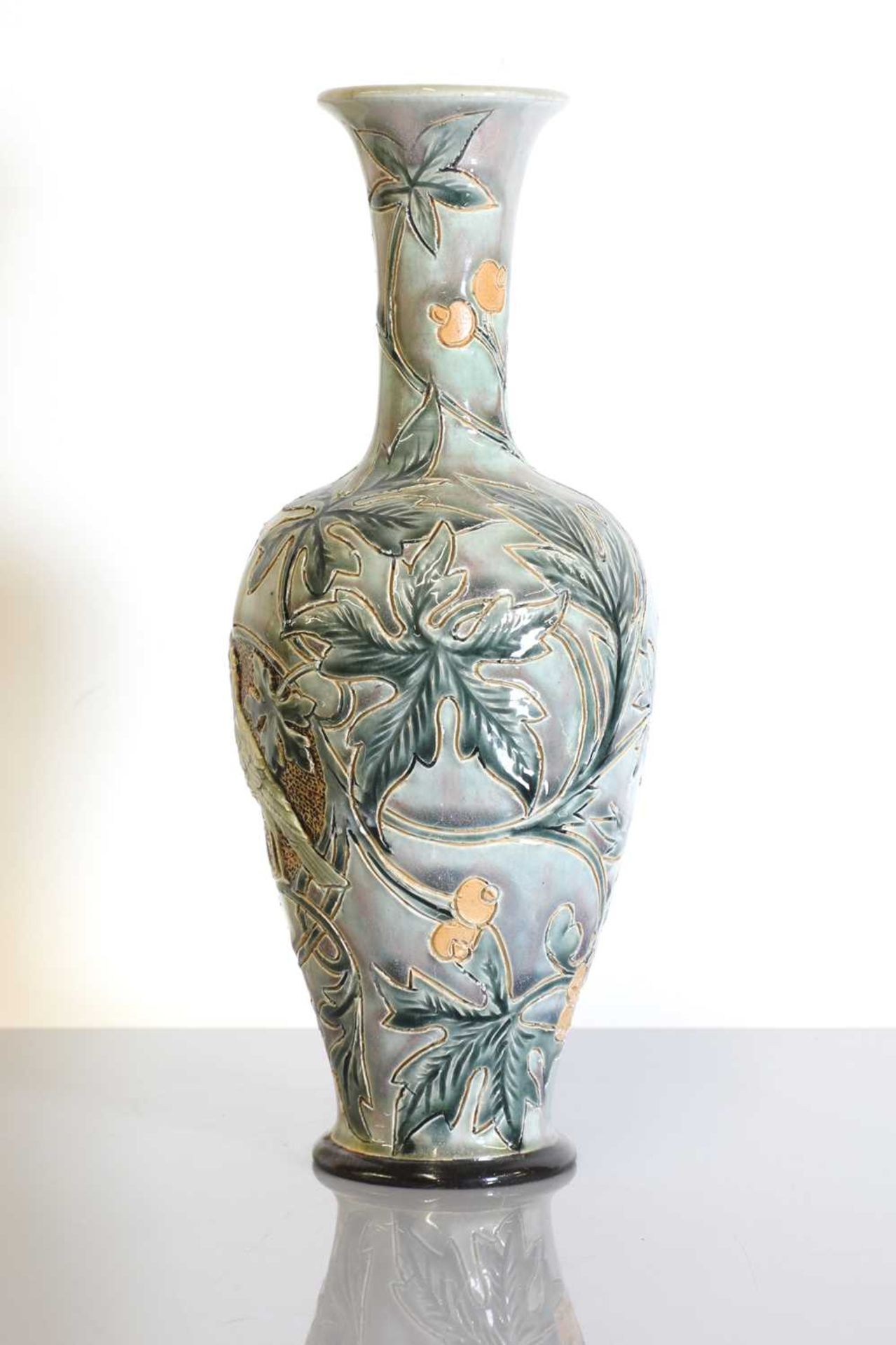 Three Doulton Lambeth and Royal Doulton stoneware vases, - Image 4 of 7