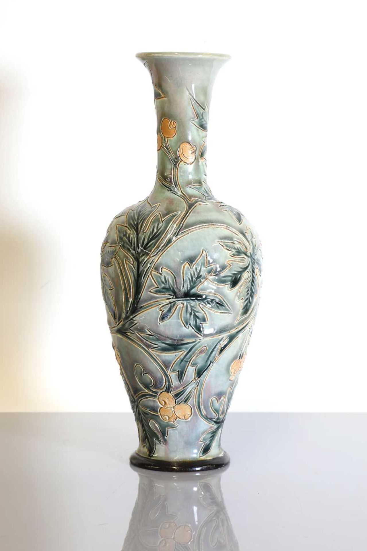 Three Doulton Lambeth and Royal Doulton stoneware vases, - Image 5 of 7