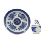 A large Chinese blue and white charger,