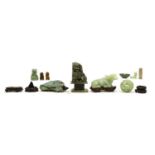 A collection of Chinese hardstone and soapstone carvings,