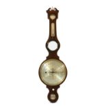 A large mahogany wheel barometer,